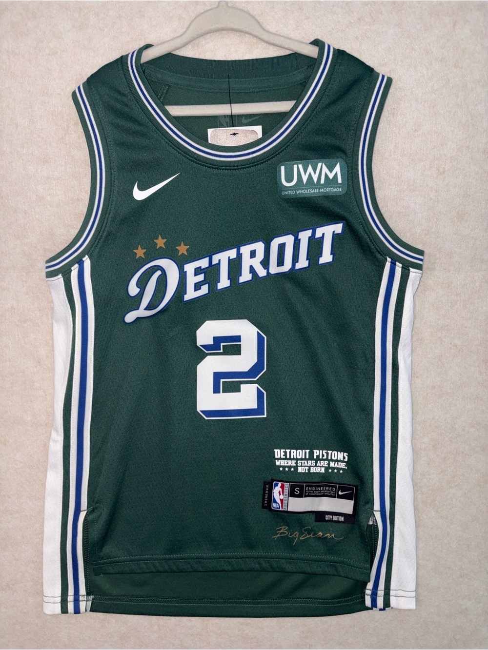 Nike Detroit Pistons Green/White #2 Kids Basketball Jersey